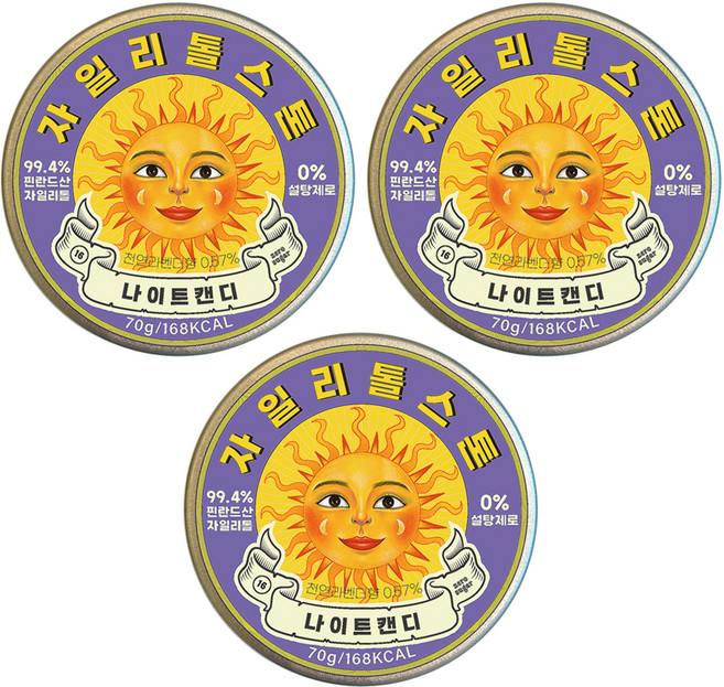 자일리톨스톤 나이트캔디, 70g, 3개