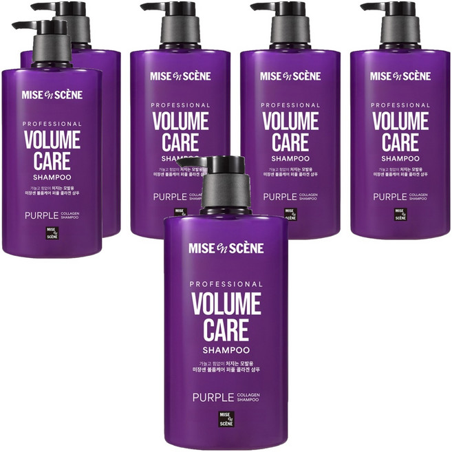 미쟝센 볼륨케어 퍼플 콜라겐 샴푸, 1L, 6개