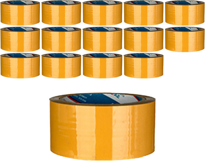 부광테이프 중포장 박스테이프 48mmx 100m, 황색, 15개
