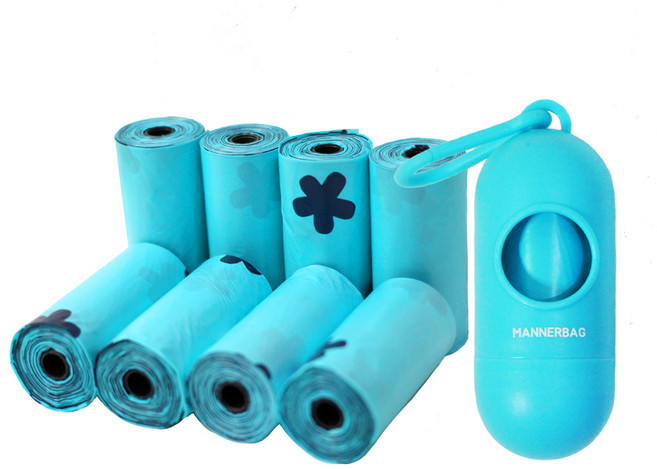 매너백 배변봉투 배변통 + 리필봉투, 민트색, 1세트, 135개입