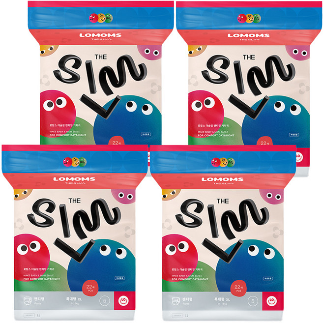 로맘스 더슬림 팬티형 기저귀, 특대형(XL), 88매