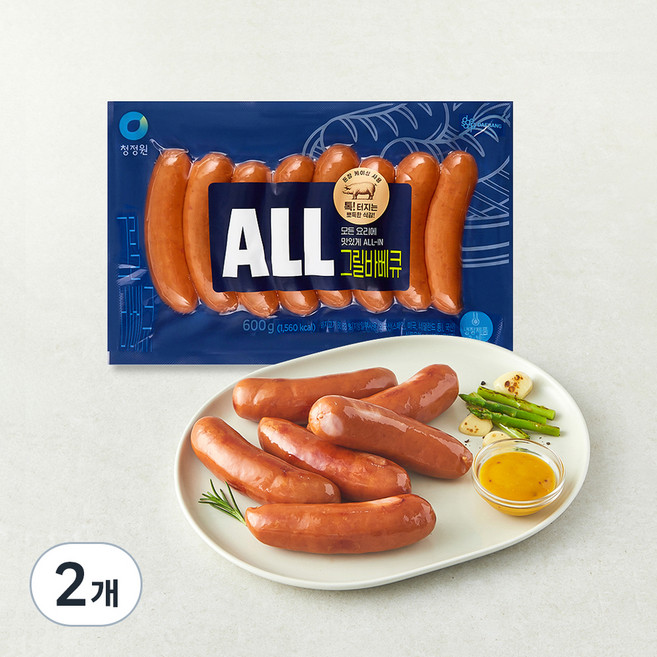 대상 참나무로 훈연한 그릴바베큐 소시지, 600g, 2개