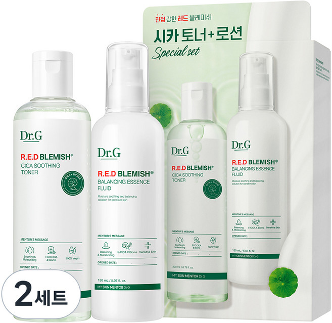 닥터지 레드 블레미쉬 시카 토너 200ml + 로션 150ml 세트, 2세트