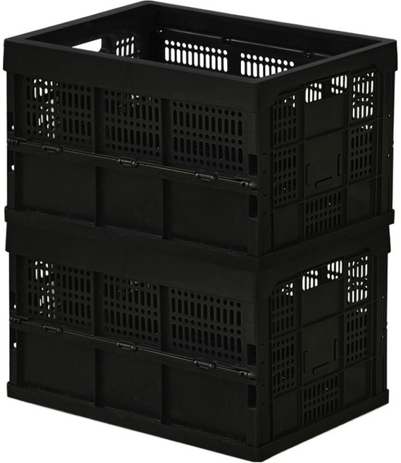 리빙스마일 접이식 다용도 대용 폴딩 박스, 블랙, 2개