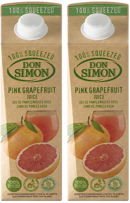 돈시몬 생과일 착즙 자몽주스, 1L, 2개