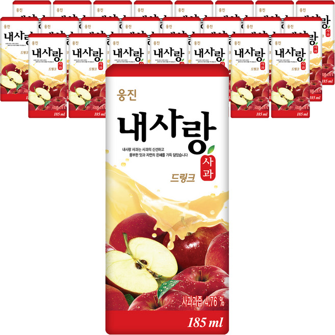 웅진 내사랑 사과 드링크, 185ml, 24개