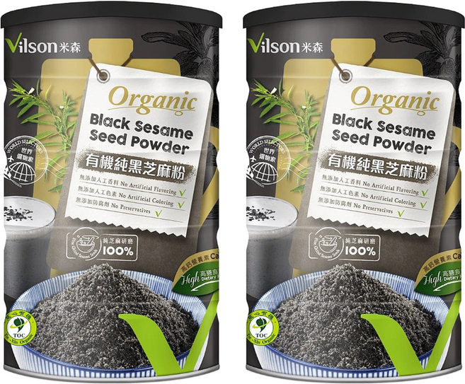 Vilson 米森有機純黑芝麻粉, 350g, 2罐
