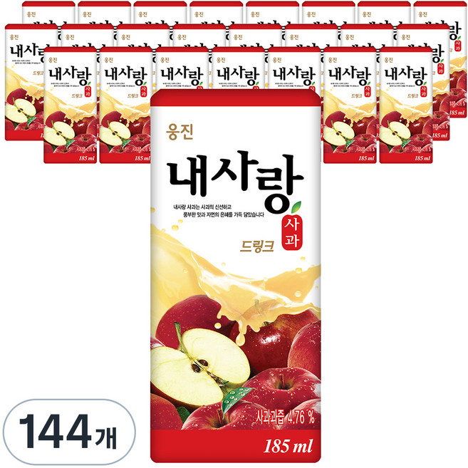 웅진 내사랑 사과 드링크, 185ml, 144개