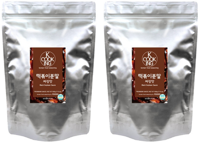 케이쿠킹 떡볶이 분말소스 짜장맛, 500g, 2개