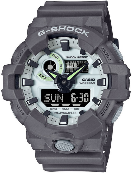 CASIO 卡西歐 G-SHOCK 暗影夜光 酷炫神秘 大錶徑 雙顯系列 GA-700HD-8A