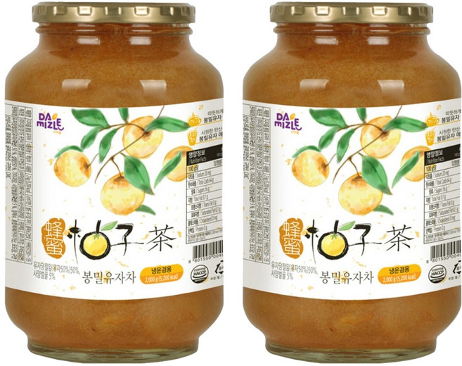 다미즐 봉밀 유자차, 2kg, 1개입, 2개
