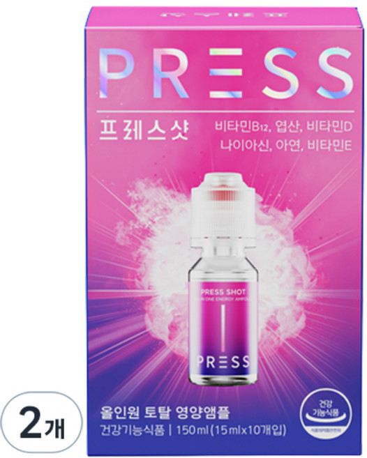 프레스샷 올인원 토탈 영양 앰플 10p, 150ml, 2개