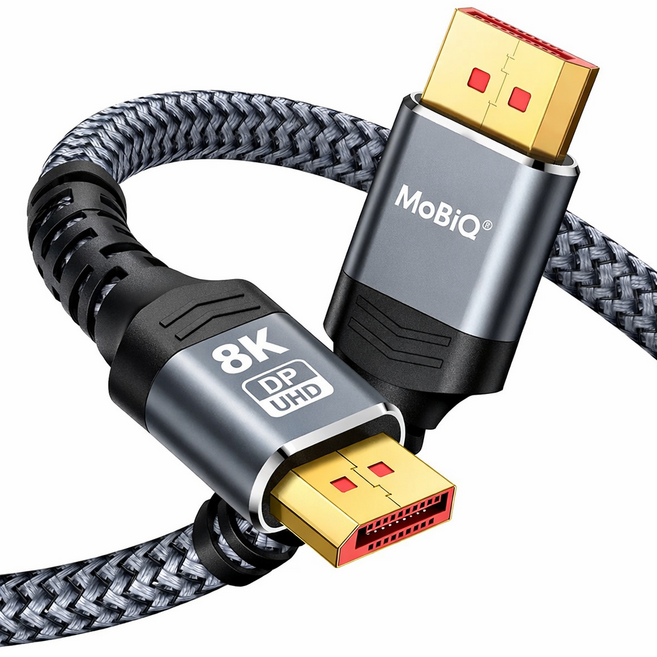 모비큐 프리미엄 UHD 8K DP TO DP 케이블 1.4V 20핀 더미 초고화질 지원 게임모니터, 5m, 1개