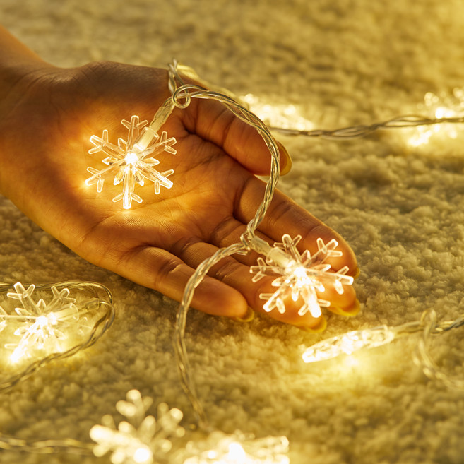 지네 눈꽃 LED 줄전구 96구, 눈꽃웜화이트, 12.6m, 1개