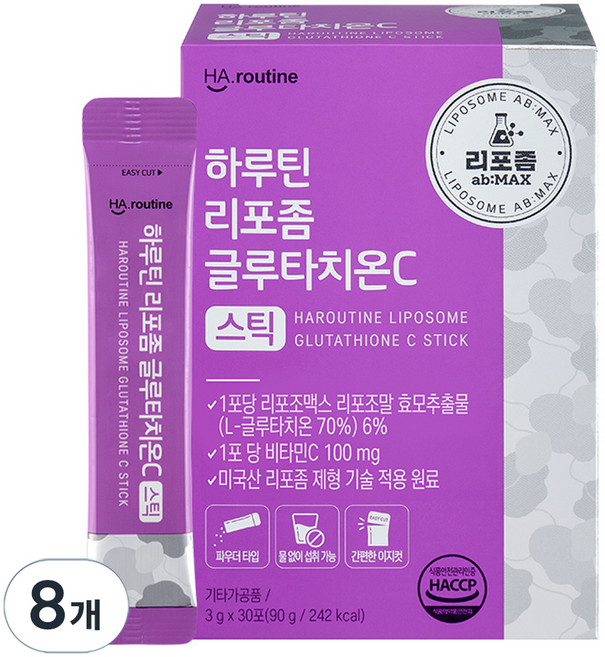 하루틴 리포좀 글루타치온C 스틱 30p, 90g, 8개