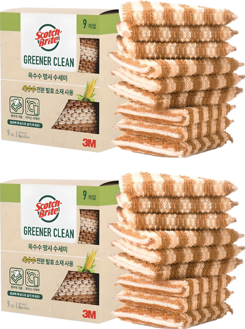 스카치브라이트 옥수수 망사수세미, 9개입, 2개