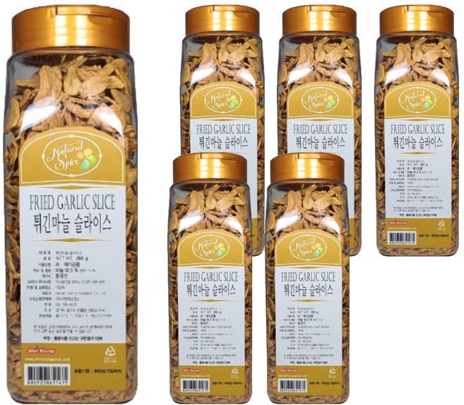 내츄럴스파이스 튀긴마늘 슬라이스, 350g, 6개