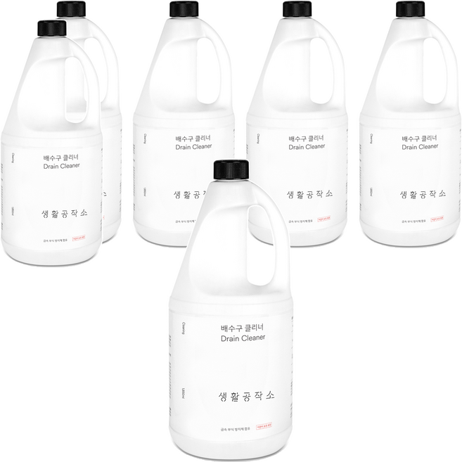 생활공작소 배수구 클리너, 1.85L, 6개