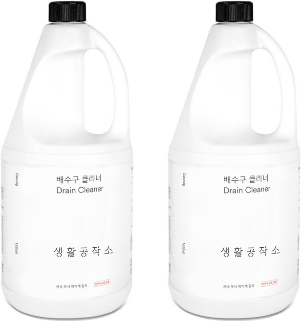 생활공작소 배수구 클리너, 1.85L, 2개