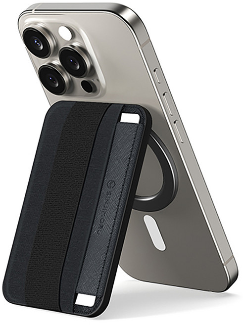 신지모루 맥세이프 M 밴드 스탠드 카드지갑 케이스, 블랙, 1개