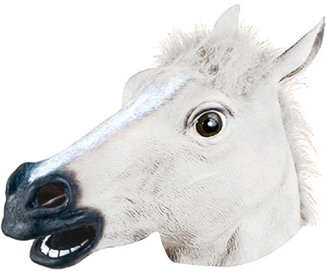 마켓감성 멀티 스타일 동물 헤드 가면, 흰말, 1개