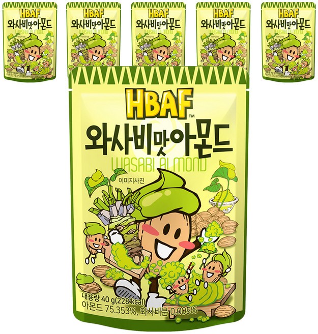 바프 와사비맛 아몬드, 40g, 6개