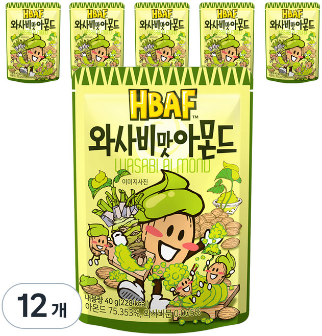 바프 와사비맛 아몬드, 40g, 12개