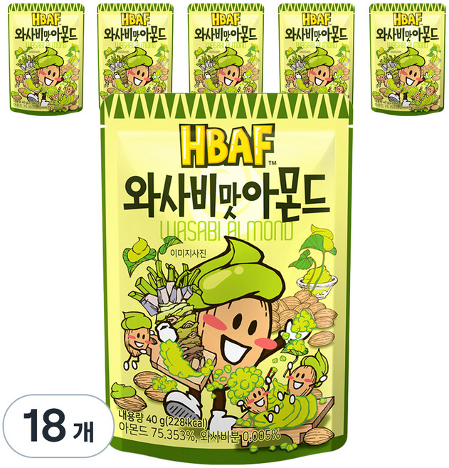 바프 와사비맛 아몬드, 40g, 18개