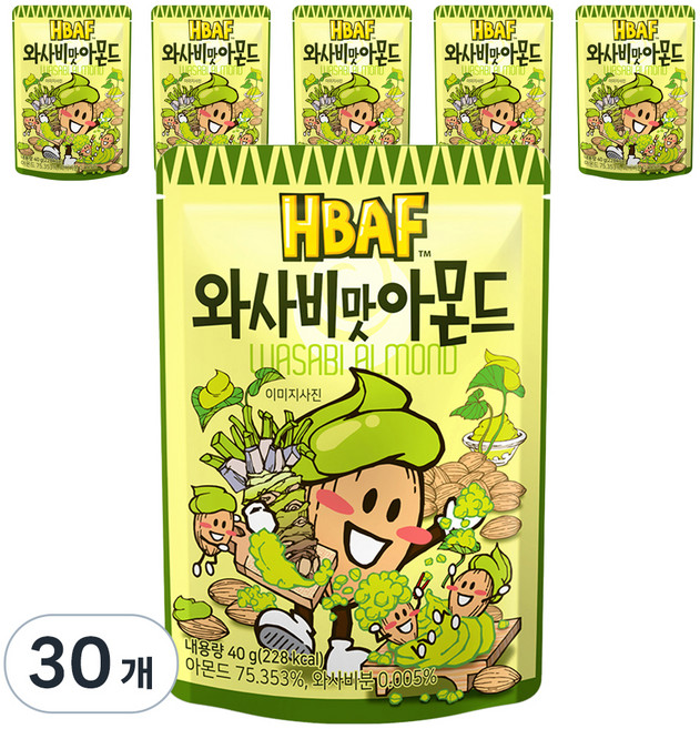 바프 와사비맛 아몬드, 40g, 30개