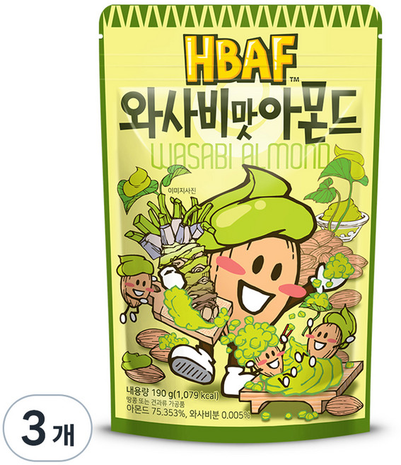 바프 와사비맛 아몬드, 190g, 3개