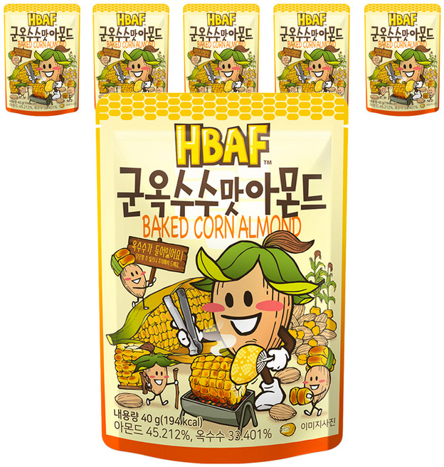 바프 군옥수수맛 아몬드, 40g, 6개