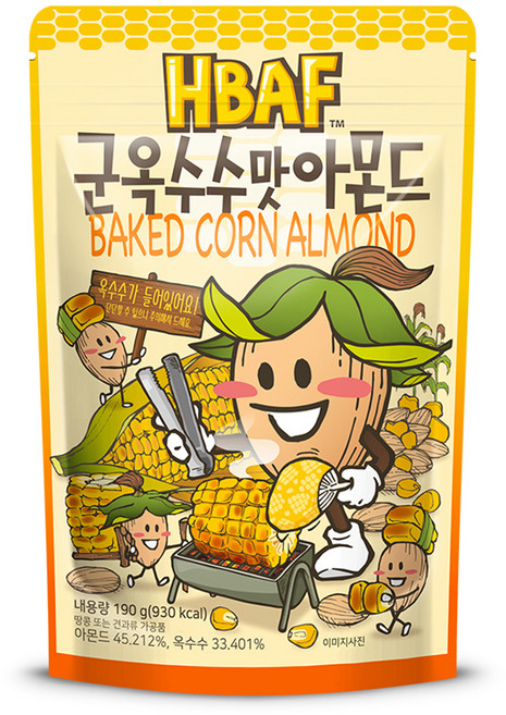 바프 군옥수수맛 아몬드, 190g, 1개