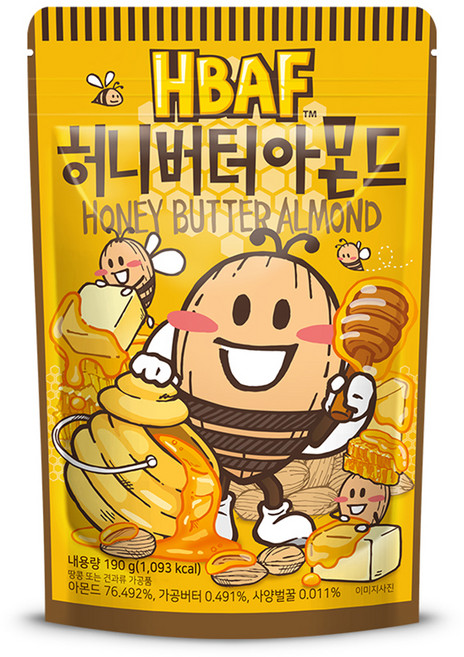 바프 허니버터 아몬드, 190g, 1개