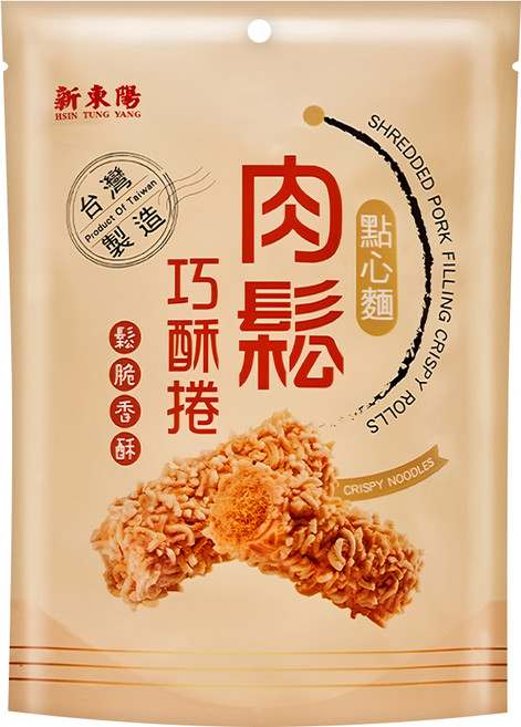 新東陽 肉鬆巧酥捲 點心麵, 130g, 1袋