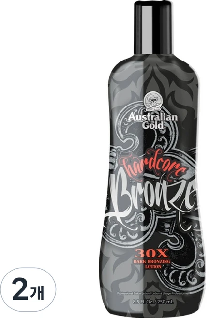 오스트레일리안골드 하드코어 브론즈 30X 다크 브론저 태닝로션, 2개, 250ml - 쿠팡