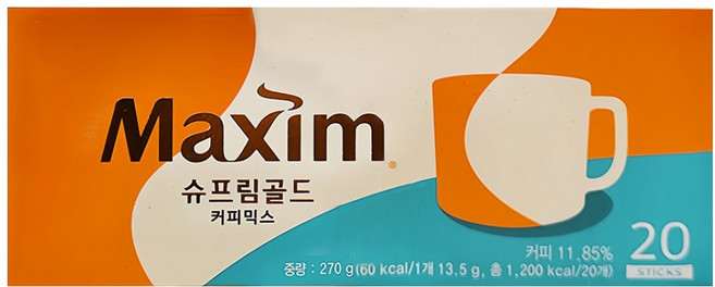 Maxim 麥心 典藏精品拿鐵咖啡, 13.5g, 20包, 1盒