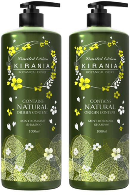 키라니아 보타니컬 엑스퍼트 샴푸 민트로즈마리향, 2개, 1L