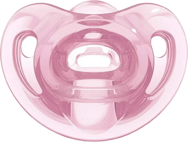 NUK SENSITIVE全矽膠安撫奶嘴, 0~6個月, 粉色, 1個