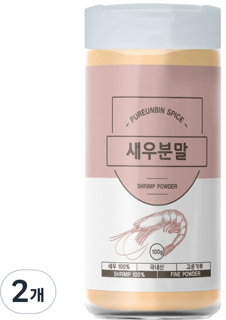 푸른빈 새우 분말 가루, 2개, 100g