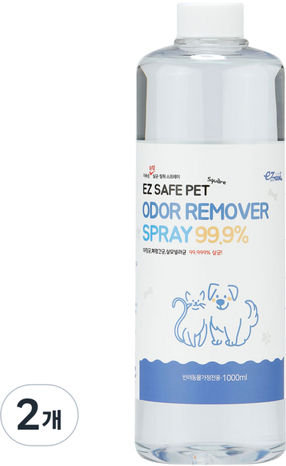 이지세이프펫 스퀘어 탈취제 무향, 1L, 2개