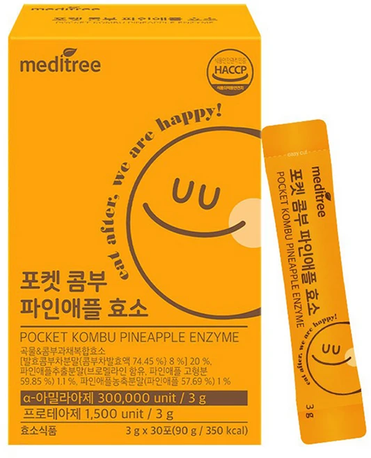 메디트리 포켓 콤부 파인애플 효소 30p, 90g, 1개 - 쿠팡