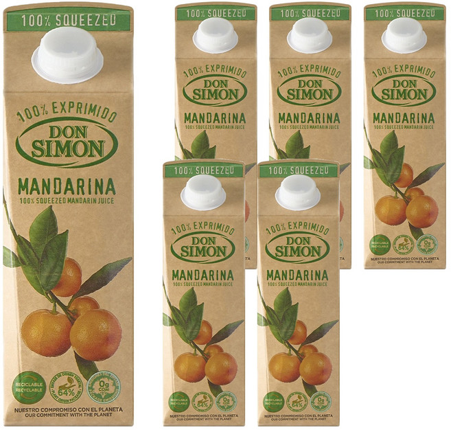 돈시몬 착즙 만다린 감귤 주스, 1L, 6개