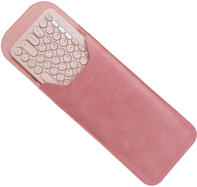 BOHO 로지텍 K380 블루투스 키보드 스웨이드 케이스 슬리브 파우치, 인디고핑크, 1개