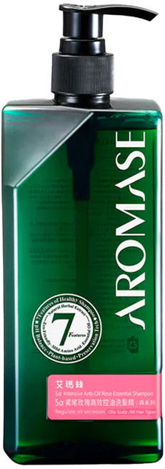AROMASE 艾瑪絲 草本植萃洗髮精 鳶尾玫瑰高效控油, 400ml, 1瓶