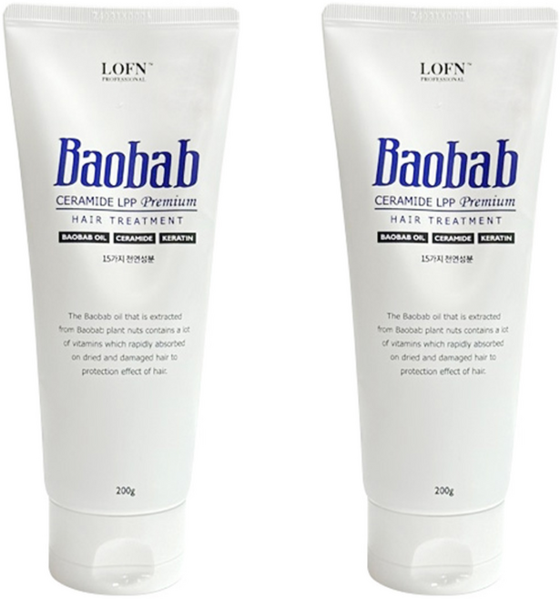 로픈 바오밥 세라마이드 LPP 프리미엄 트리트먼트, 200g, 2개