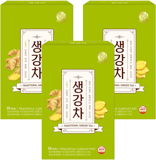 우리차 송원식품 생강차, 15g, 50개입, 3개