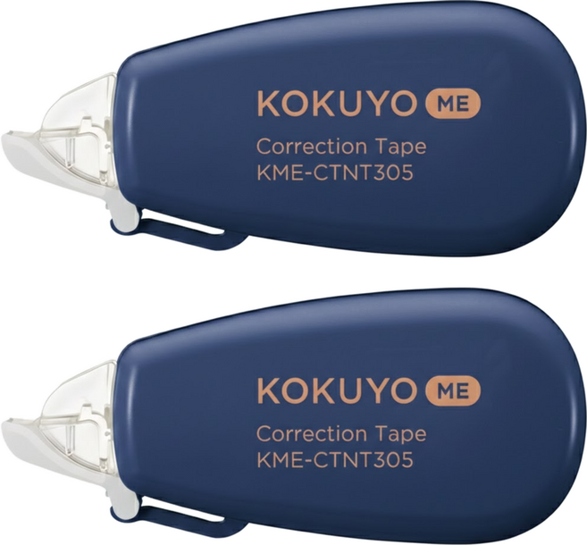 KOKUYO 國譽 ME 象牙白可替換修 正帶母帶(58 x 26 x 17mm) 內帶(5.5mm x 6m), 绀藍, 2個
