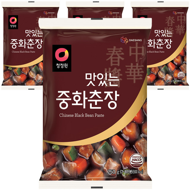 청정원 맛있는 중화춘장, 4개, 250g