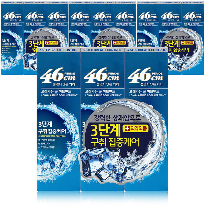페리오 46cm 치약 롱래스팅쿨민트, 100g, 12개