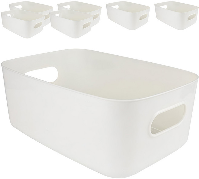 BangJiaShi 幫家適 日式收納盒 中號, 白色, 7個